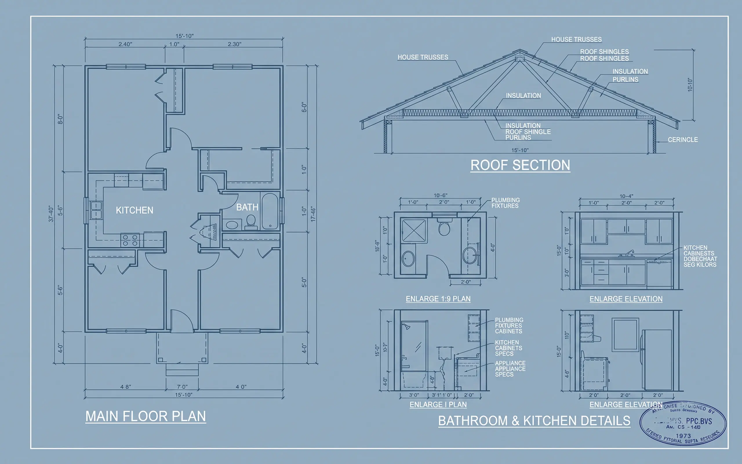 Architectural blueprint illustration