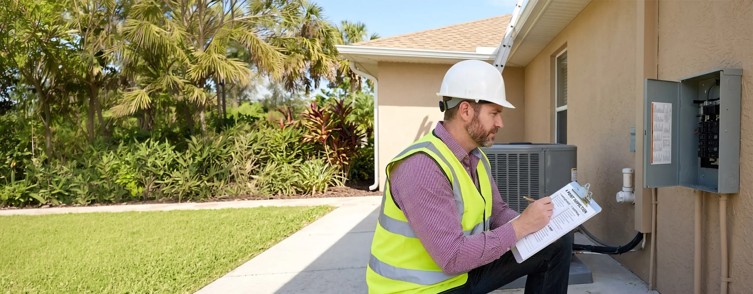 Home inspector examining a Central Florida property